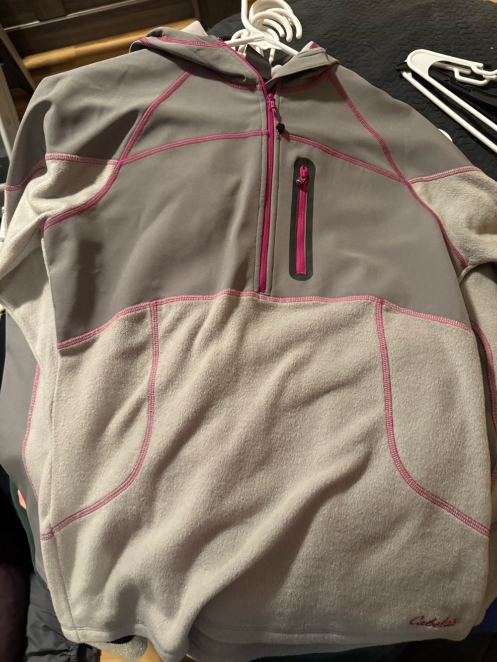 Cabela's Gray and Pink XPG Hooded Fleece Pullover